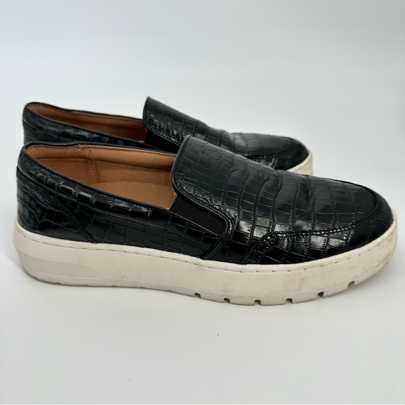 Vionic Abyss Dinora Croc Sneaker Black Platform Slip-on Comfort Women's 9 Office - Picture 1 of 12